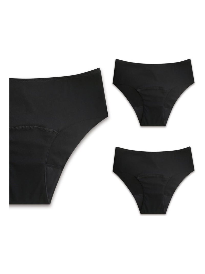 Lot de 3 culottes menstruelles invisibles Noir - Kiabi