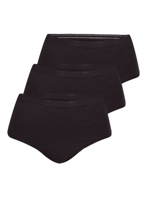 Lot de 3 culottes menstruelles taille haute femme Athena - Kiabi