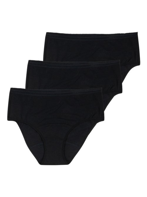 Lot de 3 culottes menstruelles taille haute femme Athena - Kiabi