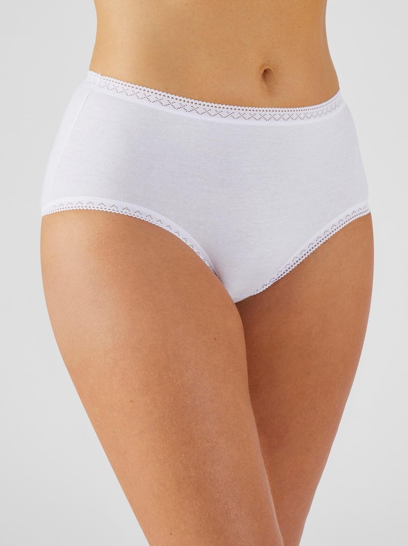 Lot de 3 culottes midi coton stretch + 1 GRATUITE - Damart Blanc - Kiabi