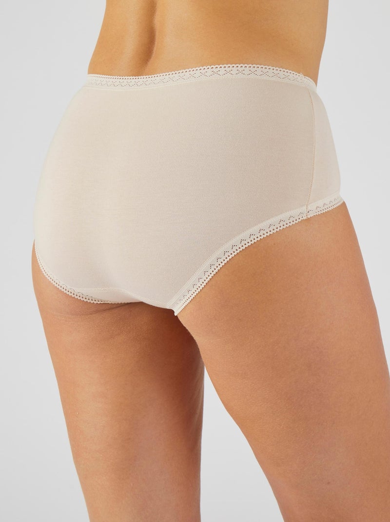 Lot de 3 culottes midi coton stretch + 1 GRATUITE - Damart Marron - Kiabi