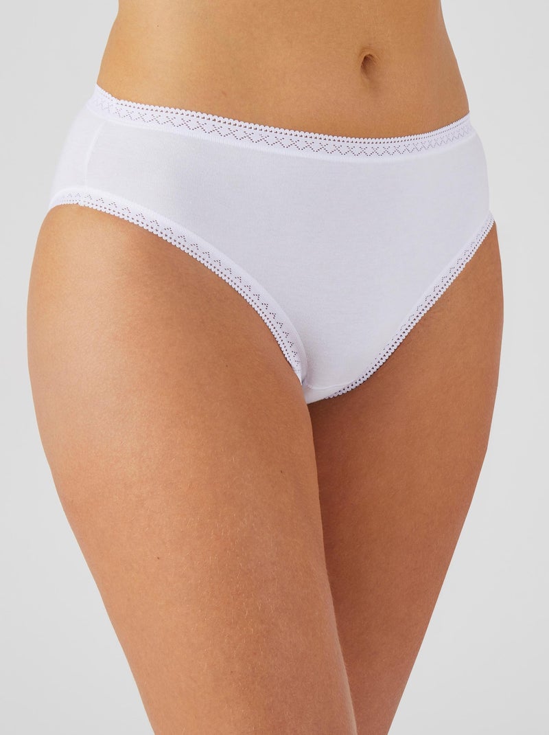 Lot de 3 culottes mini coton stretch + 1 GRATUITE. - Damart Blanc - Kiabi