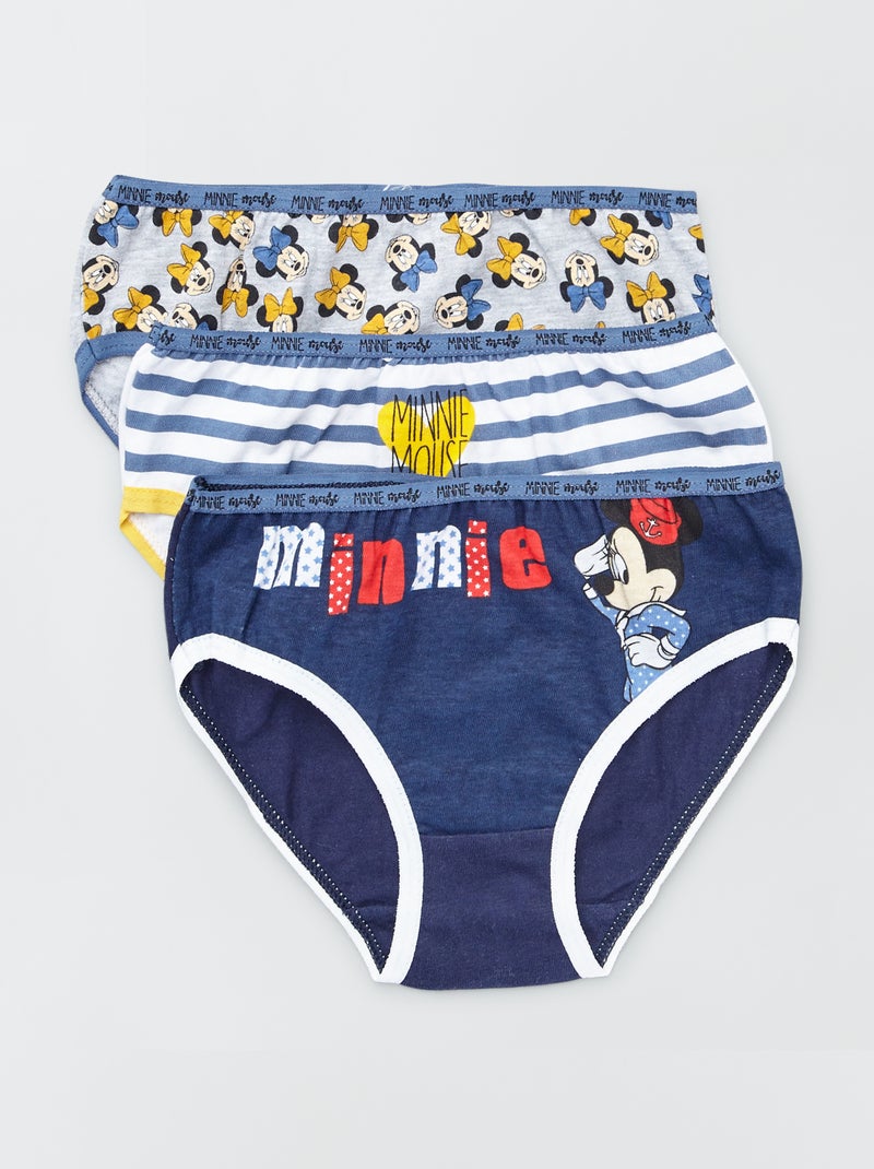 Lot de 3 culottes 'Minnie' bleu/gris - Kiabi