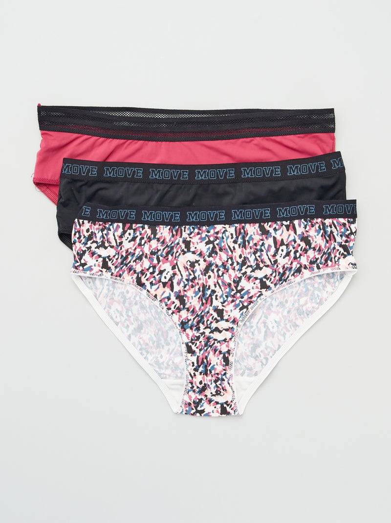 Lot de 3 culottes 'Petit Beguin' Noir/rose - Kiabi