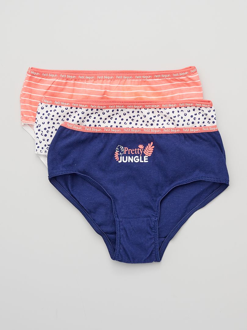 Lot de 3 culottes 'Petit Béguin' rose - Kiabi