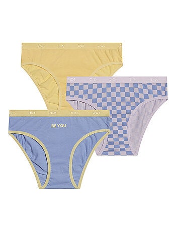 Lot de 3 culottes fille en coton stretch à motif Les Pockets