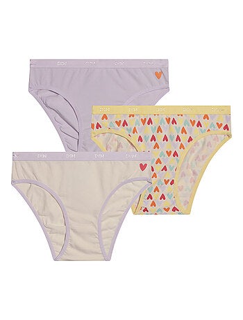 Lot de 3 culottes fille en coton stretch à motif Les Pockets