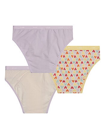 Lot de 3 culottes fille en coton stretch à motif Les Pockets