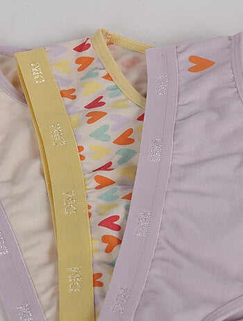 Lot de 3 culottes fille en coton stretch à motif Les Pockets