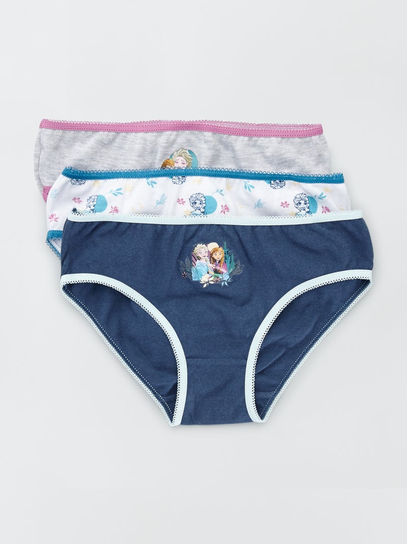 Lot de 3 culottes 'Reine des Neiges' Bleu - Kiabi