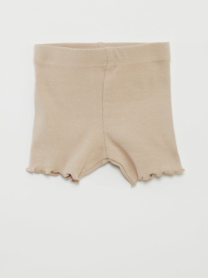 Lot de 3 cyclistes en maille côtelée Marron - Kiabi