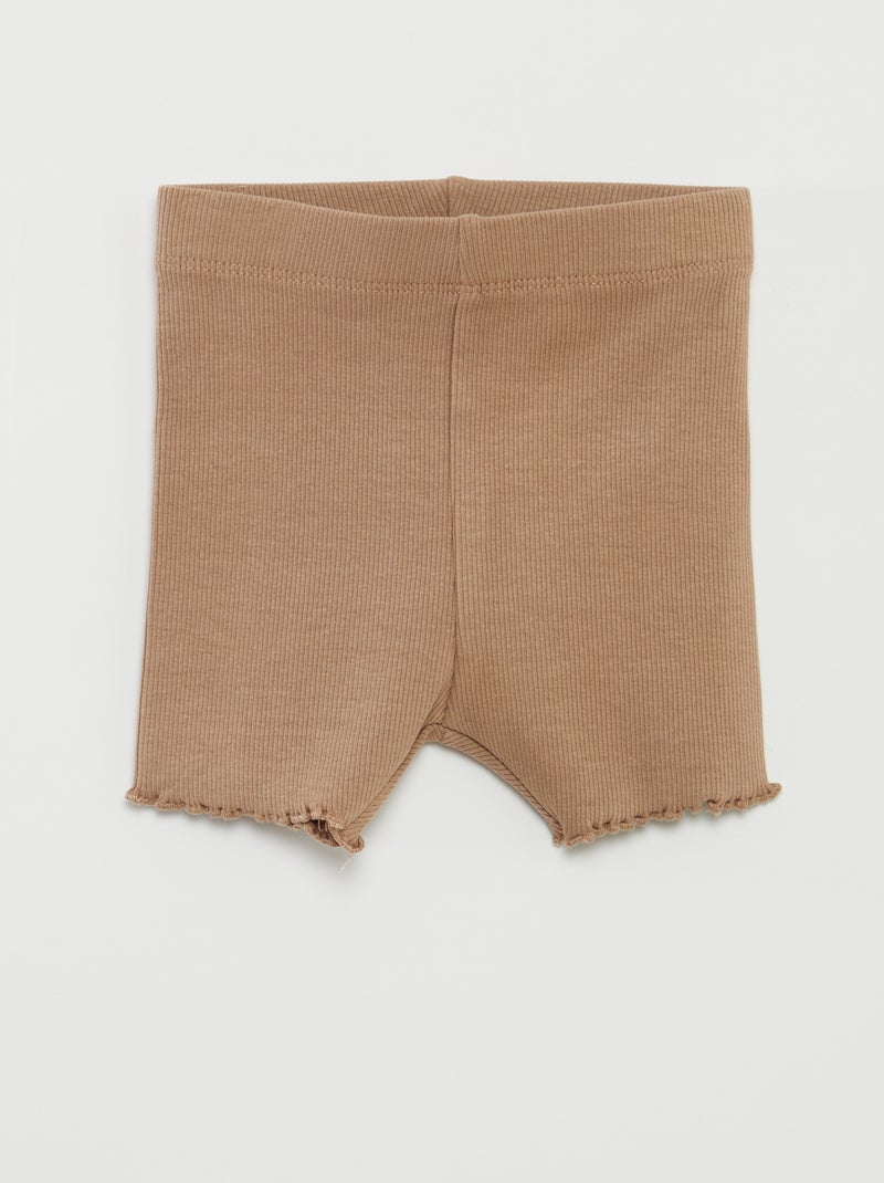 Lot de 3 cyclistes en maille côtelée Marron - Kiabi