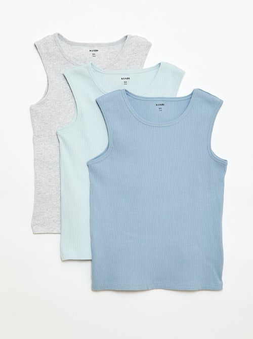 Lot de 3 débardeurs côtelés - Kiabi