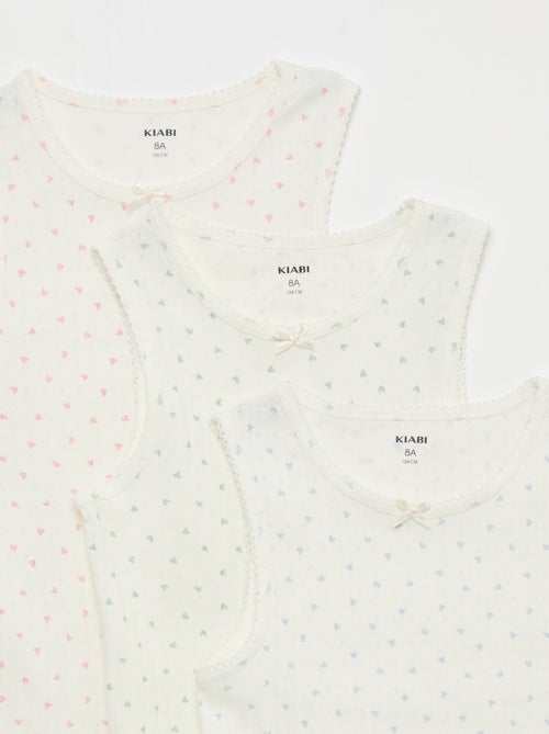 Lot de 3 débardeurs en maille pointelle - Kiabi