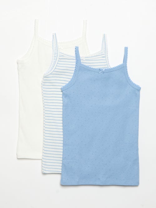 Lot de 3 débardeurs en maille pointelle - Kiabi