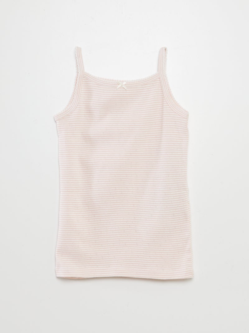 Lot de 3 débardeurs en maille pointelle Rose - Kiabi