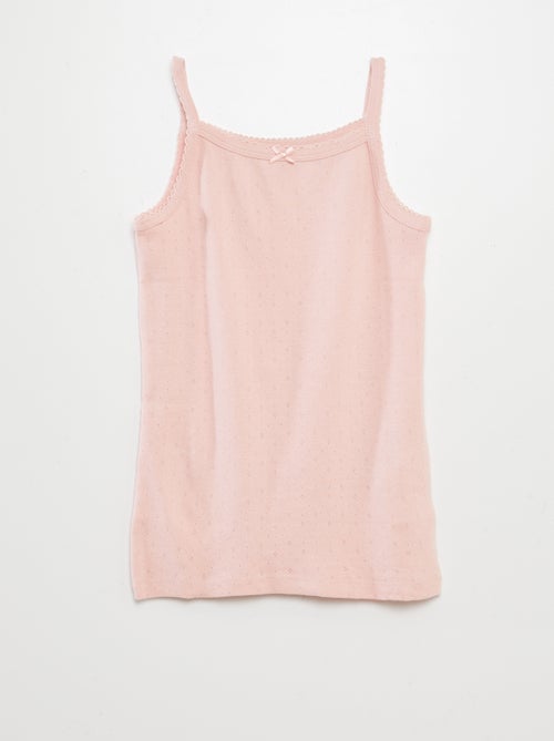 Lot de 3 débardeurs en maille pointelle - Kiabi