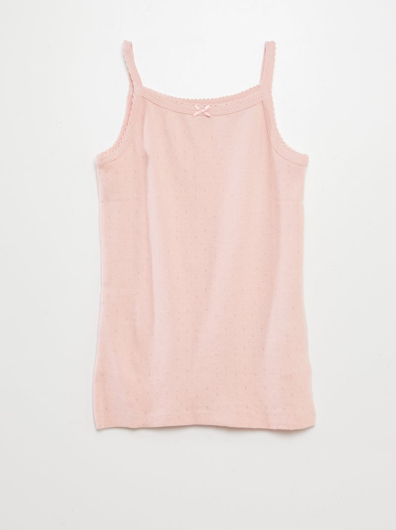 Lot de 3 débardeurs en maille pointelle Rose - Kiabi