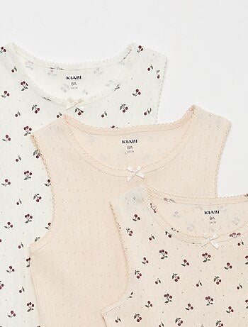 Lot de 3 débardeurs en maille pointelle