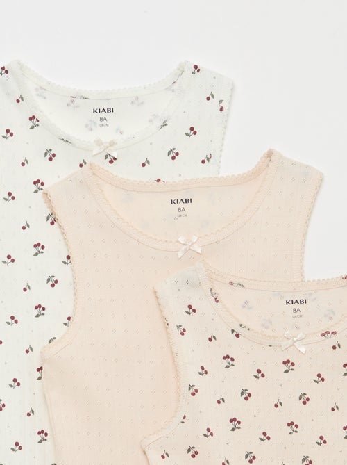 Lot de 3 débardeurs en maille pointelle - Kiabi