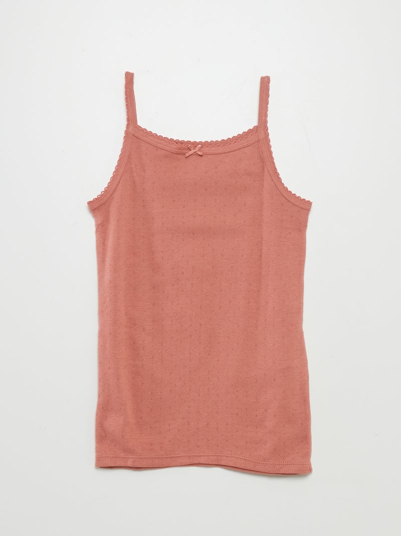 Lot de 3 débardeurs en maille pointelle Rose/rouge - Kiabi