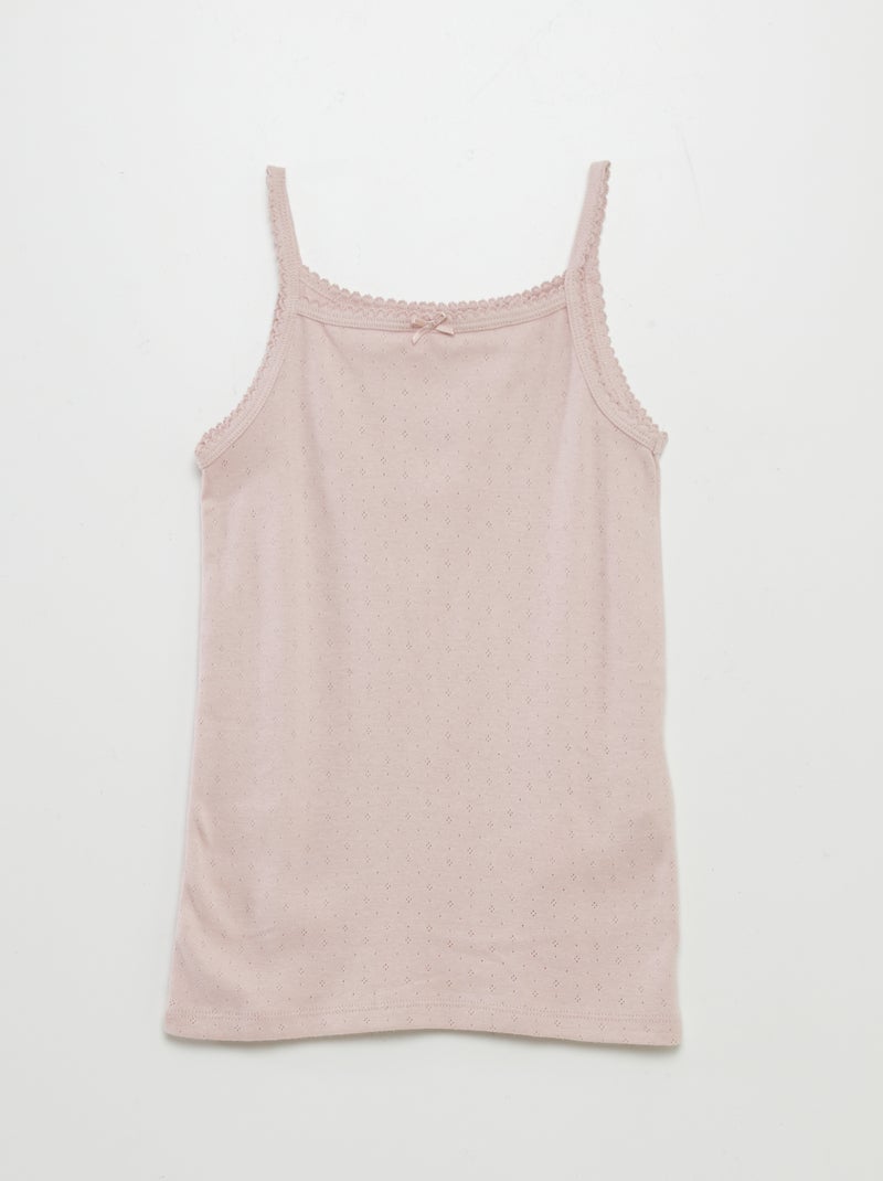 Lot de 3 débardeurs en maille pointelle Rose/rouge - Kiabi