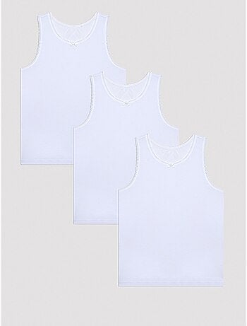 Lot de 3 débardeurs fille w basic en coton penti