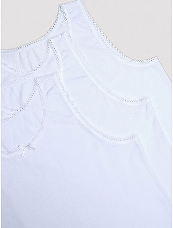 Lot de 3 débardeurs fille w basic en coton penti