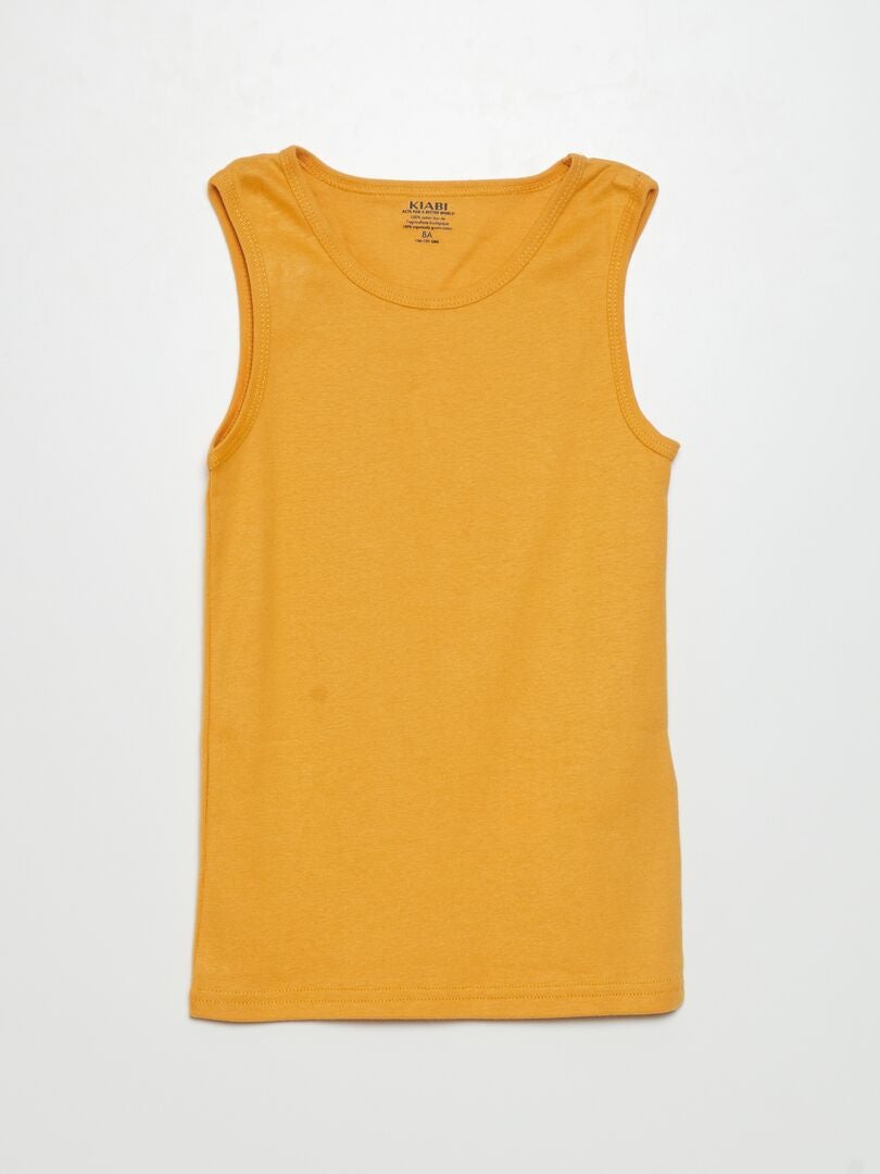 Lot de 3 débardeurs Jaune/gris/blanc - Kiabi