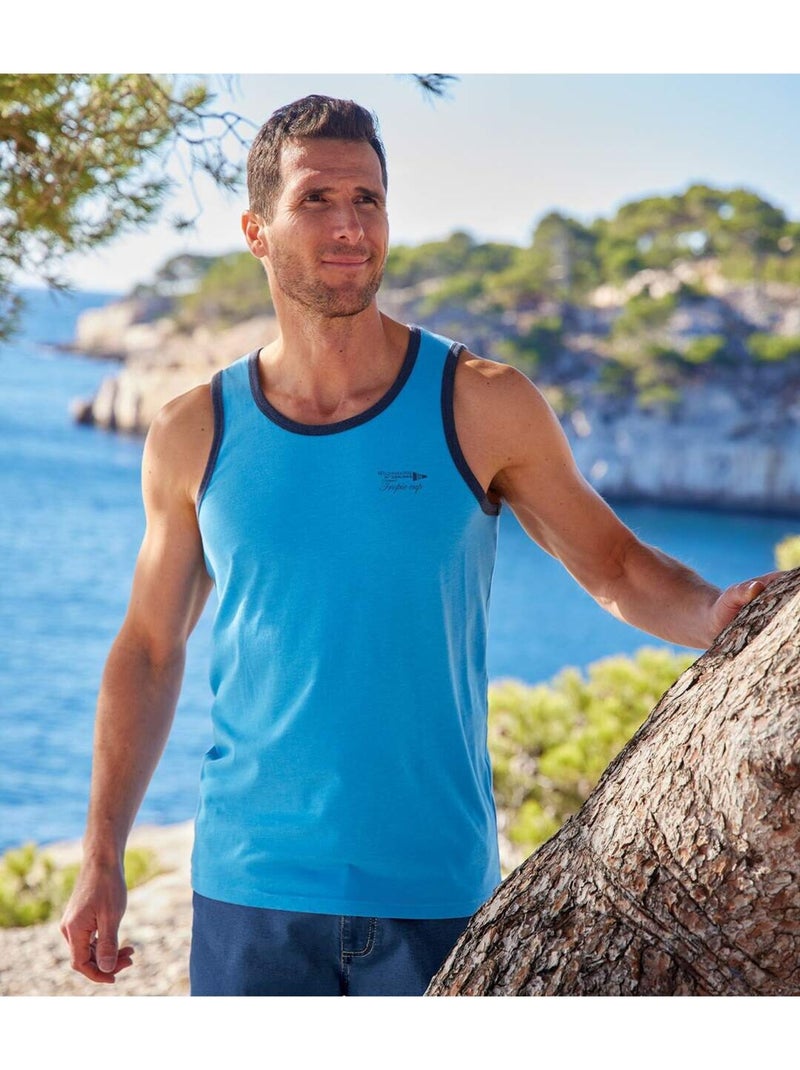 Lot de 3 Débardeurs Outdoor  - ATLAS FOR MEN Bleu Orange Bleu - Kiabi