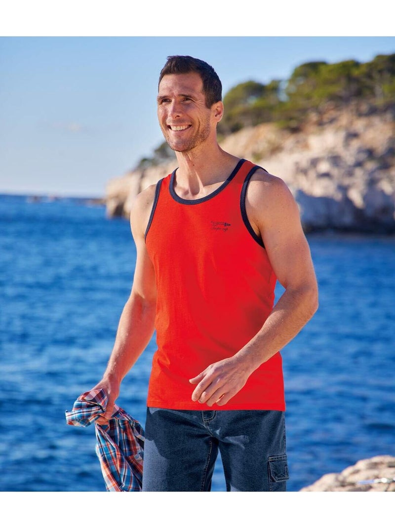 Lot de 3 Débardeurs Outdoor  - ATLAS FOR MEN Bleu Orange Bleu - Kiabi