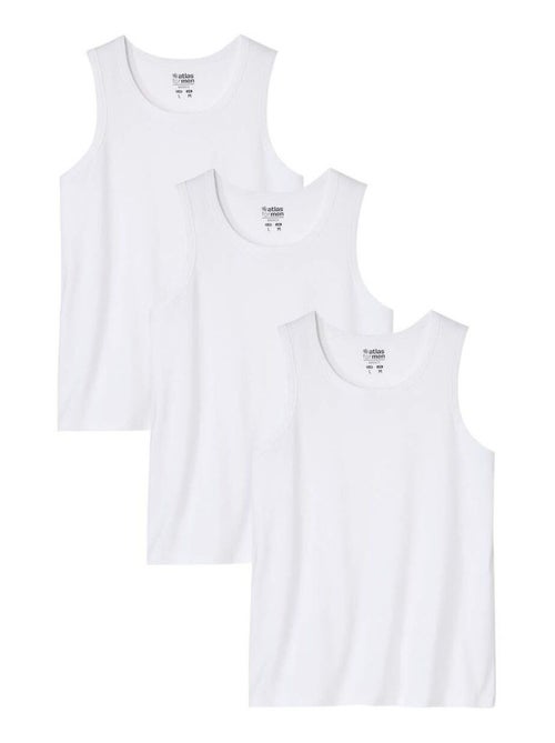 Lot de 3 Débardeurs Unis  - ATLAS FOR MEN - Kiabi