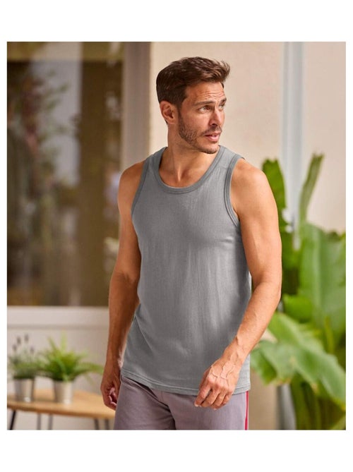 Lot de 3 Débardeurs Unis   - ATLAS FOR MEN - Kiabi