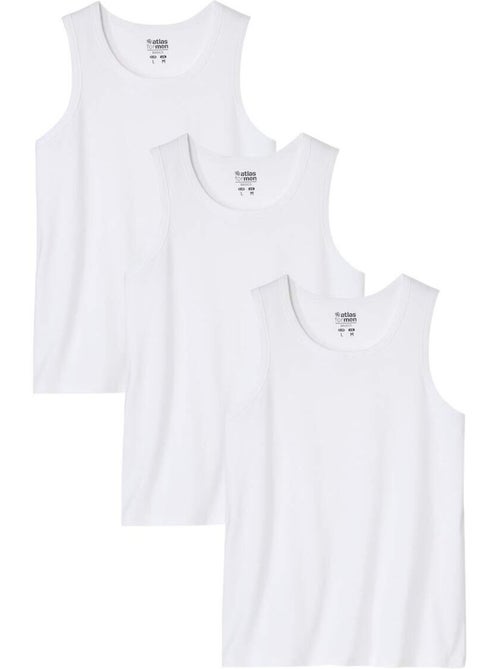 Lot de 3 débardeurs unis - atlas for men - Kiabi Lot de 3 débardeurs unis - atlas for men - Kiabi
