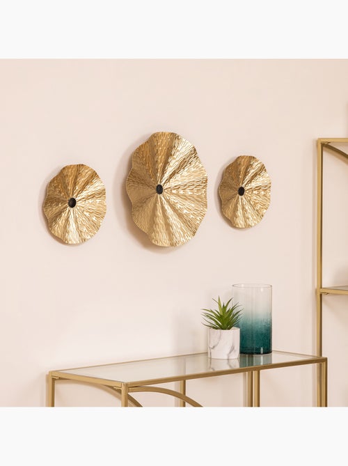 Lot de 3 décorations murales disques métal doré LESLIE - Kiabi