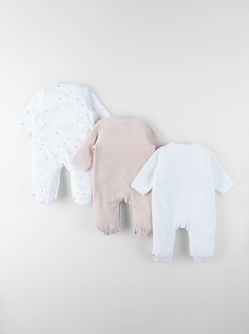 Lot de 3 Dors-bien en Velours Noukie's Ecru - Kiabi