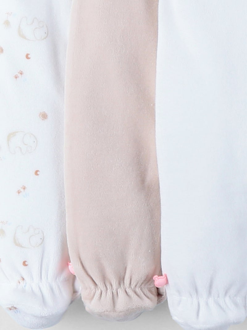 Lot de 3 Dors-bien en Velours Noukie's Ecru - Kiabi