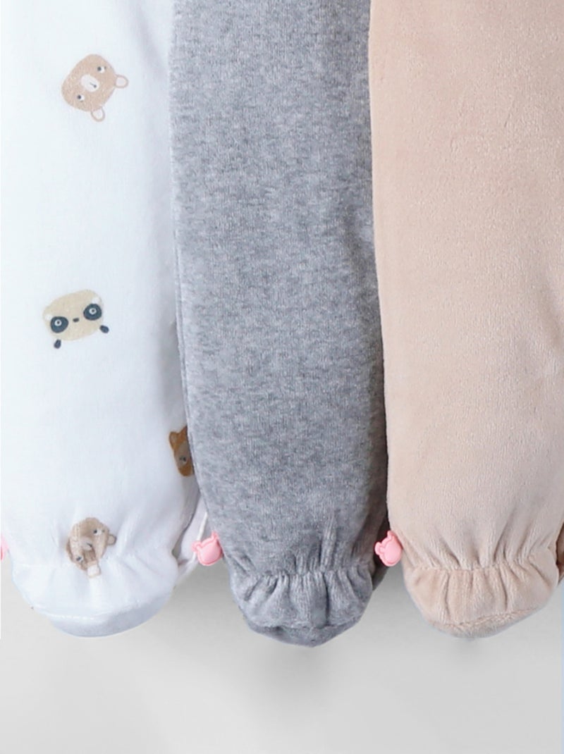 Lot de 3 Dors-bien en Velours Noukie's Ecru - Kiabi