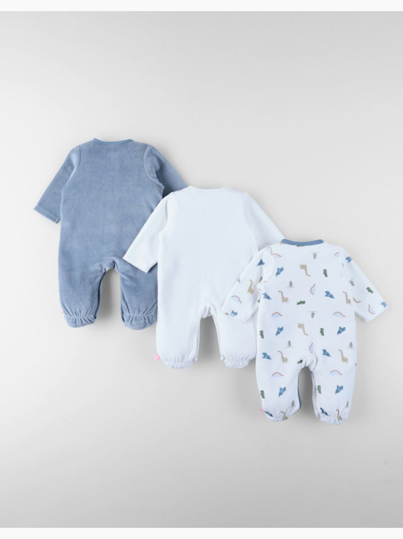 Lot de 3 Dors-bien en Velours Noukie's Ecru - Kiabi