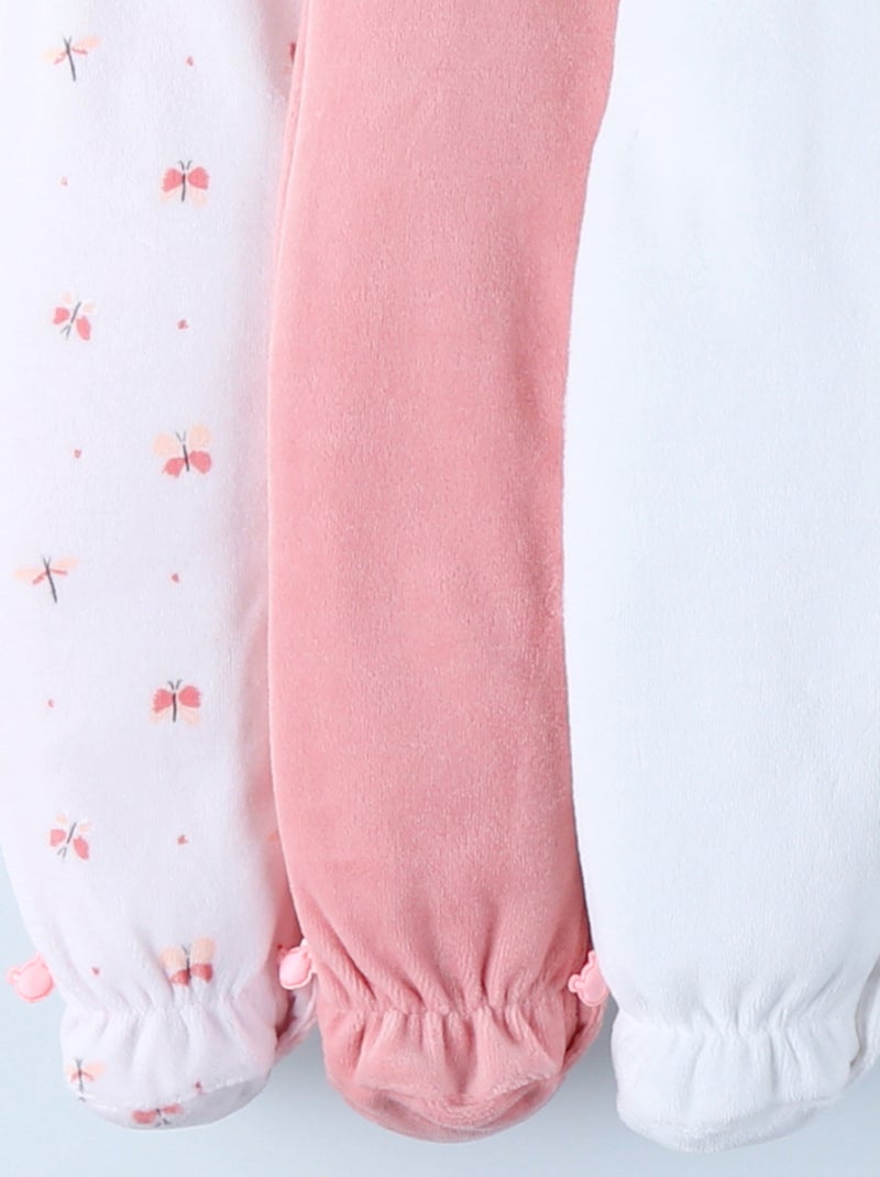 Lot de 3 Dors-bien en Velours Noukie's Rose - Kiabi