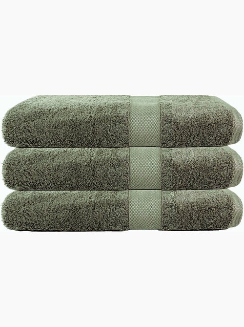 Lot de 3 draps de bain 500 gr/m2 100% coton - Kiabi Lot de 3 draps de bain 500 gr/m2 100% coton - Kiabi