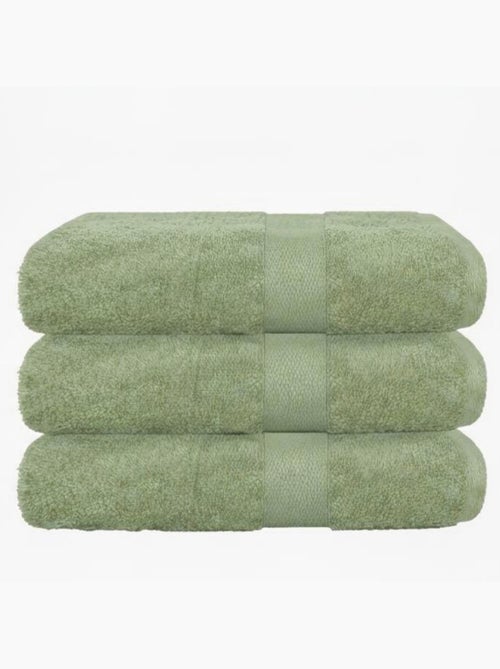 Lot de 3 draps de bain 500 gr/m2 100% coton - Kiabi Lot de 3 draps de bain 500 gr/m2 100% coton - Kiabi
