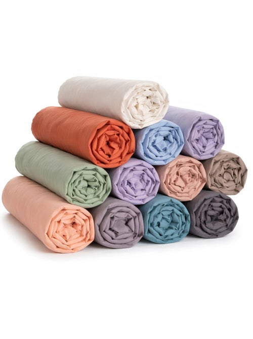Lot de 3 Draps Housse Coton PROMO LINGE couleurs aléatoires - Kiabi