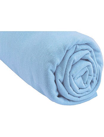 Lot de 3 draps housse jersey 100% coton - 60x120 cm - ciel