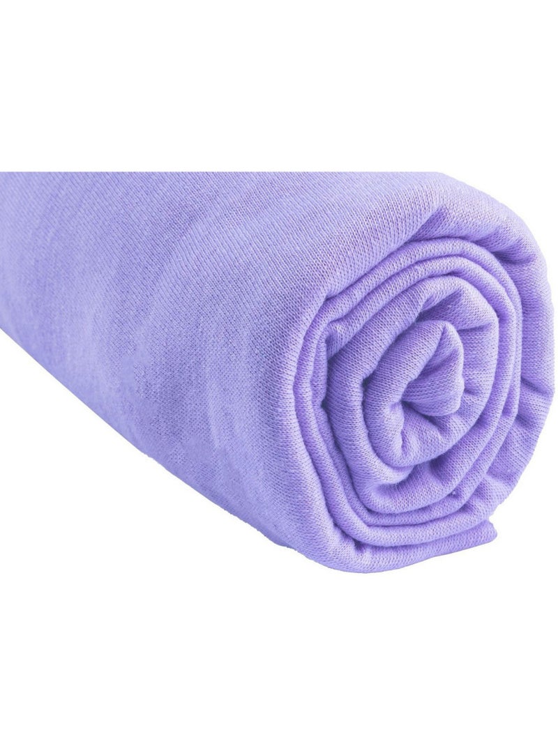 Lot de 3 draps housse jersey 100% coton - 60x120 cm - parme Blanc Violet Gris - Kiabi