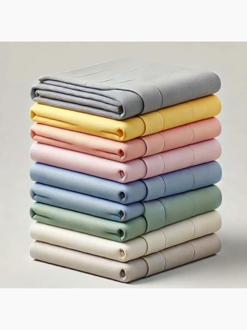 Lot de 3-draps housses blanc-180x200 cm - 100% coton - -bonnet 30 cm multicolore - Kiabi