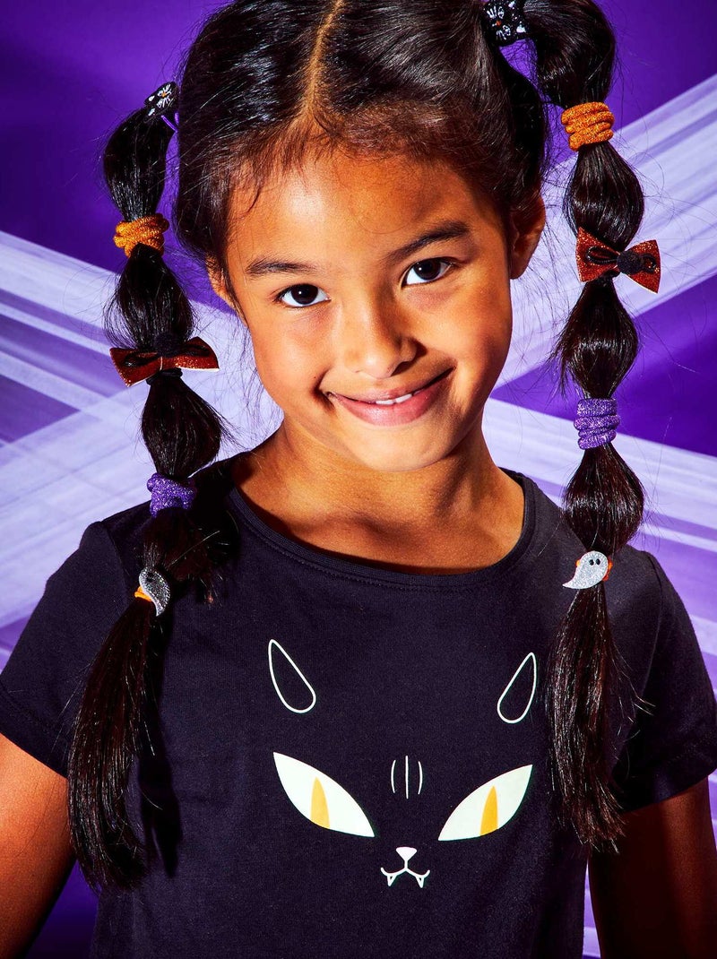 Lot de 3 élastiques + 6 pinces 'Halloween' Multicolor - Kiabi