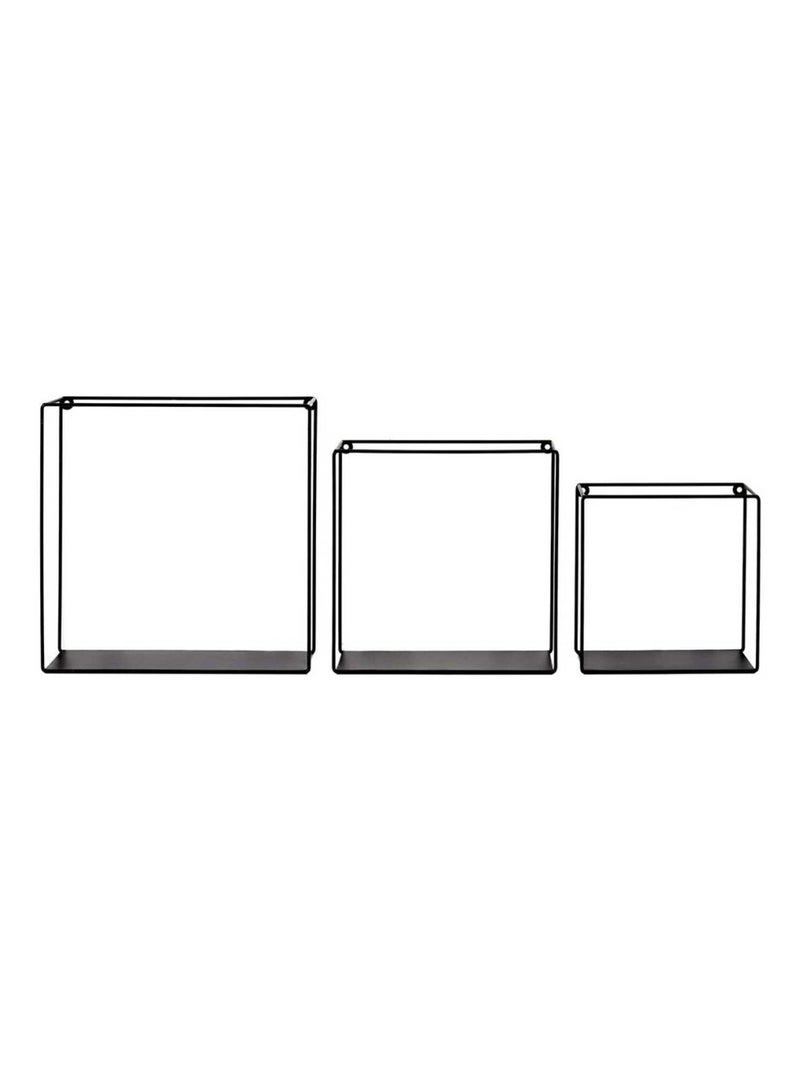 Lot de 3 étagères filaires murales Noir - Kiabi