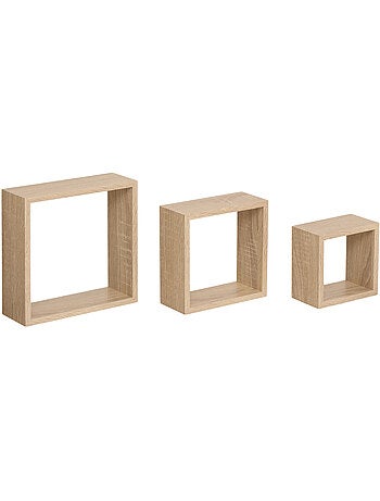 Lot de 3 étagères murales cubes design graphique FIXY