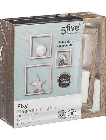 Lot de 3 étagères murales cubes design graphique FIXY